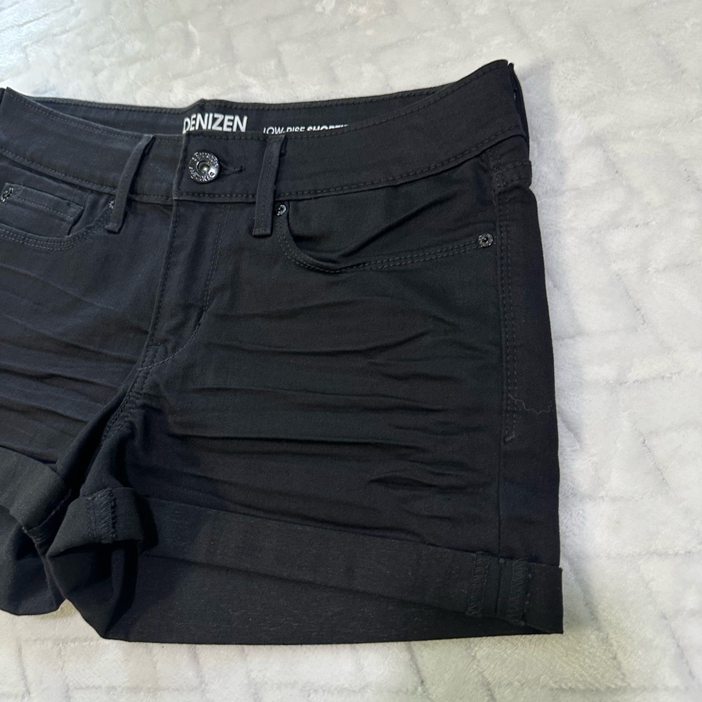 Nice $48 Denizen Levis Black Button Zip Stretch Jean Denim Shorts Womens 9 M - Picture 13 of 13